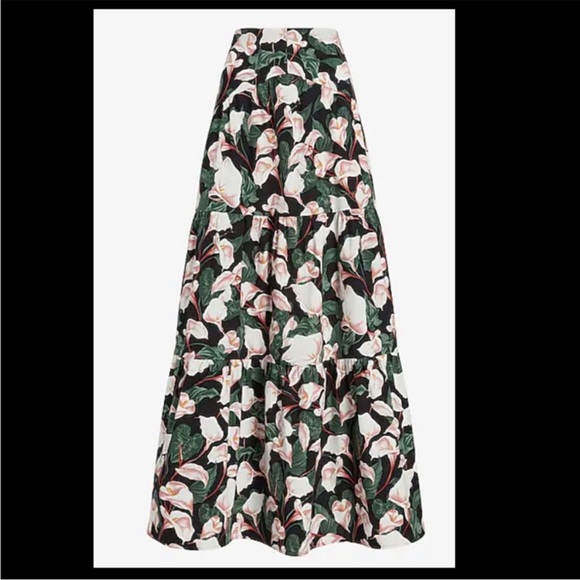 NWT Express A-Line Maxi Skirt with Floral Design size small - Picture 6 of 12